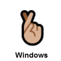Crossed Fingers: Medium-Light Skin Tone on Microsoft Windows