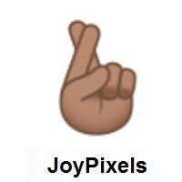 Crossed Fingers: Medium Skin Tone on JoyPixels