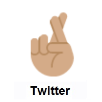 Crossed Fingers: Medium Skin Tone on Twitter Twemoji