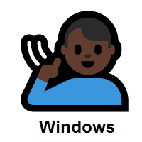 Deaf Man: Dark Skin Tone on Microsoft Windows
