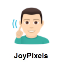 Deaf Man: Light Skin Tone on JoyPixels