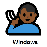 Deaf Man: Medium-Dark Skin Tone on Microsoft Windows