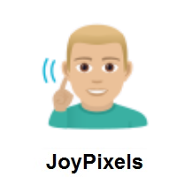 Deaf Man: Medium-Light Skin Tone on JoyPixels