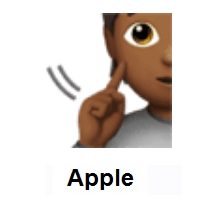 Deaf Person: Medium-Dark Skin Tone on Apple iOS