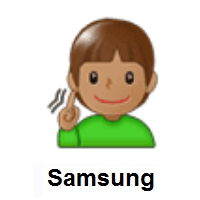 Deaf Person: Medium Skin Tone on Samsung
