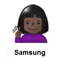 Deaf Woman: Dark Skin Tone on Samsung