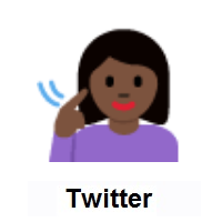 Deaf Woman: Dark Skin Tone on Twitter Twemoji