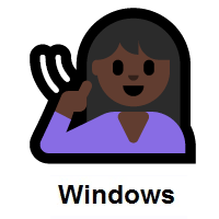 Deaf Woman: Dark Skin Tone on Microsoft Windows