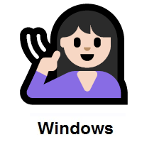 Deaf Woman: Light Skin Tone on Microsoft Windows