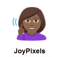 Deaf Woman: Medium-Dark Skin Tone on JoyPixels