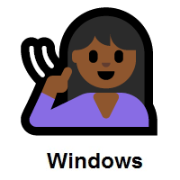 Deaf Woman: Medium-Dark Skin Tone on Microsoft Windows