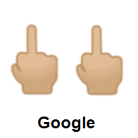 Double Middle Finger: Medium-Light Skin Tone on Google Android