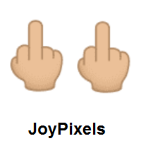 Double Middle Finger: Medium-Light Skin Tone on JoyPixels