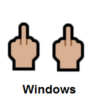 Double Middle Finger: Medium-Light Skin Tone on Microsoft Windows
