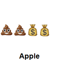 Double Pile of Poo and Double Money Bag on Apple iOS
