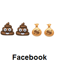 Double Pile of Poo and Double Money Bag on Facebook