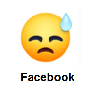 Downcast Face With Sweat on Facebook
