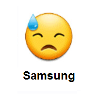 Downcast Face With Sweat on Samsung