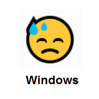 Downcast Face With Sweat on Microsoft Windows