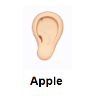 Ear: Light Skin Tone on Apple iOS