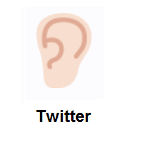 Ear: Light Skin Tone on Twitter Twemoji