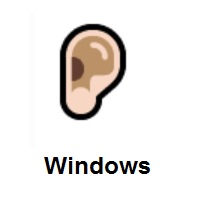 Ear: Light Skin Tone on Microsoft Windows