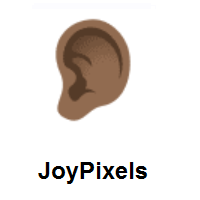 Ear: Medium-Dark Skin Tone on JoyPixels