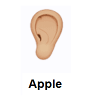 Ear: Medium-Light Skin Tone on Apple iOS