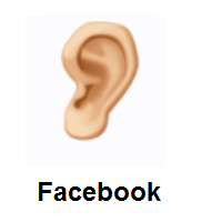 Ear: Medium-Light Skin Tone on Facebook