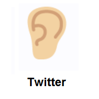 Ear: Medium-Light Skin Tone on Twitter Twemoji