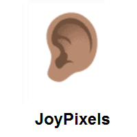Ear: Medium Skin Tone on JoyPixels