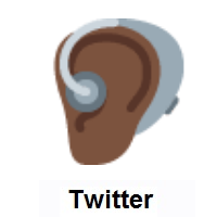 Ear With Hearing Aid: Dark Skin Tone on Twitter Twemoji