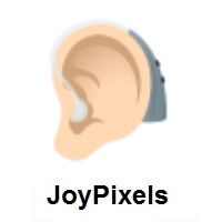 Ear With Hearing Aid: Light Skin Tone on JoyPixels