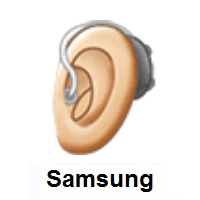 Ear With Hearing Aid: Light Skin Tone on Samsung
