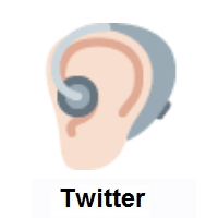 Ear With Hearing Aid: Light Skin Tone on Twitter Twemoji