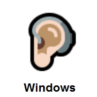 Ear With Hearing Aid: Light Skin Tone on Microsoft Windows