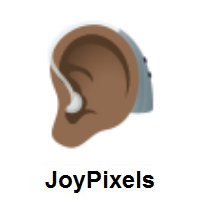 Ear With Hearing Aid: Medium-Dark Skin Tone on JoyPixels