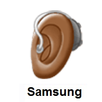 Ear With Hearing Aid: Medium-Dark Skin Tone on Samsung