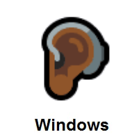 Ear With Hearing Aid: Medium-Dark Skin Tone on Microsoft Windows
