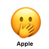 Face with Open Eyes and Hand over Mouth on Apple iOS