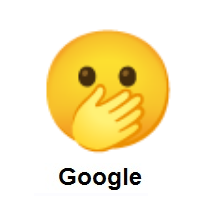 Face with Open Eyes and Hand over Mouth on Google Android