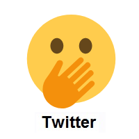 Face with Open Eyes and Hand over Mouth on Twitter Twemoji