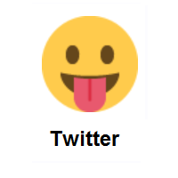 Face with Tongue on Twitter Twemoji