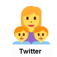 Family: Woman, Boy, Boy on Twitter Twemoji