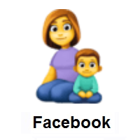 Family: Woman, Boy on Facebook