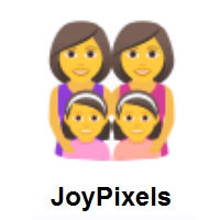 Family: Woman, Woman, Girl, Girl on JoyPixels