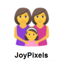 Family: Woman, Woman, Girl on JoyPixels