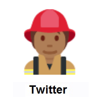 Firefighter: Medium-Dark Skin Tone on Twitter Twemoji