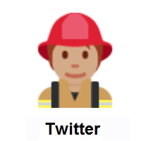 Firefighter: Medium Skin Tone on Twitter Twemoji