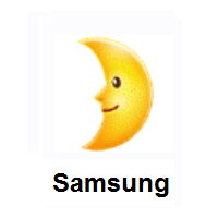 First Quarter Moon Face on Samsung